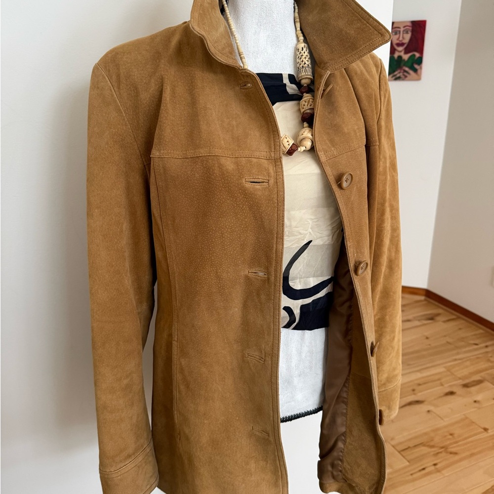 Suede tan/wheat/caramel jacket, vintage Cherokee - Picture 7 of 7